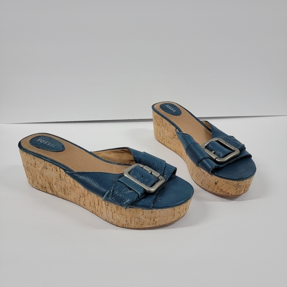 Fossil Malea Cork Wedge Sandals - Picture 1 of 12